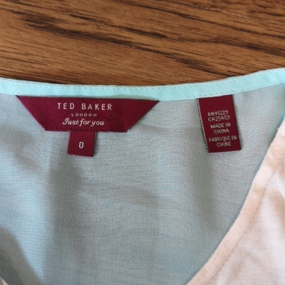 𝅺Ted Baker Shirt Blue Off-White Striped Sheer 2 - Picture 5 of 8
